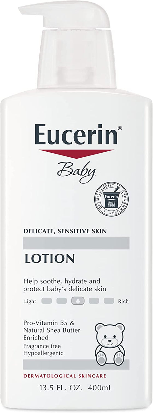 Eucerin Baby Body Lotion, Fragrance Free Baby Lotion, 13.5 Fl Oz Pump Bottle
